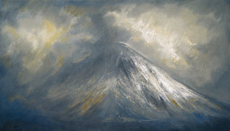 El volcán, óleo sobre lino.