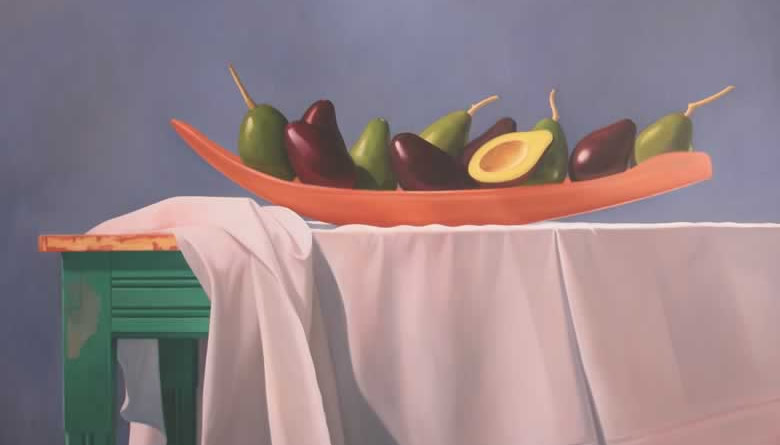 Aguacates de Michoacán, óleo sobre lienzo, 112 x 152, 2006.